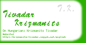 tivadar krizmanits business card